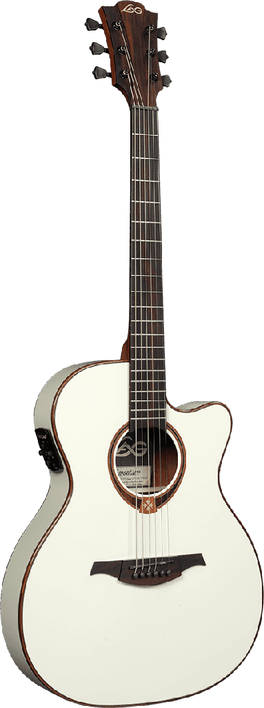 GUITARE LAG T118 AUDITORIUM SLIM PAN COUPE ELECTRO ACOUSTIQUE IVORY
