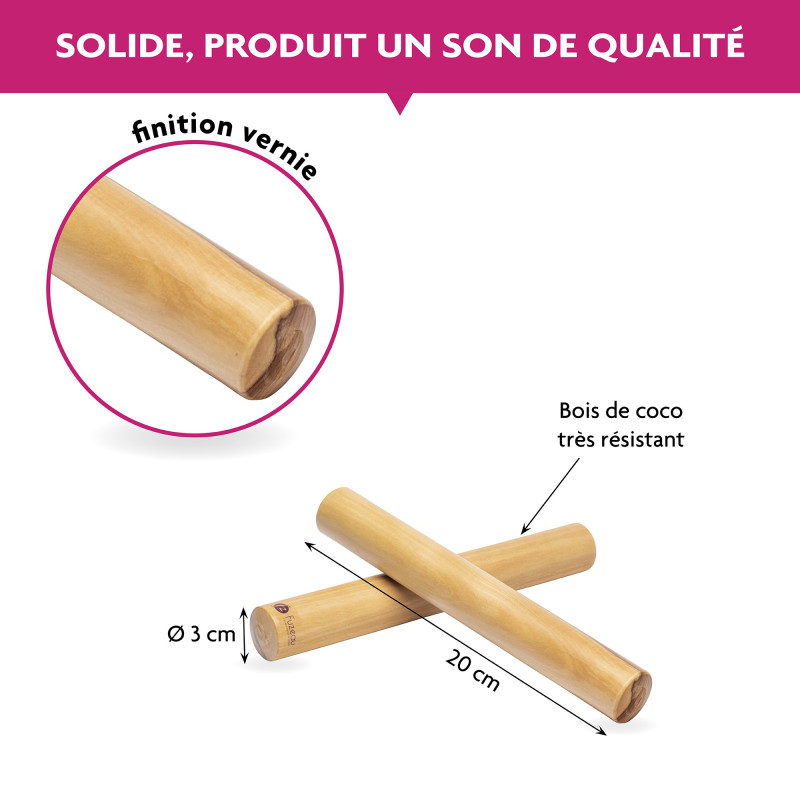 CLAVES COCO 20CM X 3CM FUZEAU