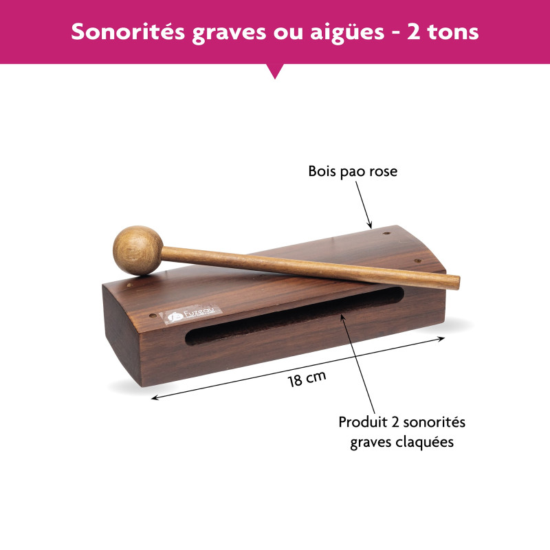 WOOD BLOCK PAO ROSE 2 TONS FUZEAU