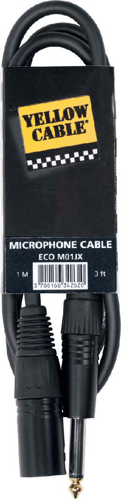 YELLOW CABLE JACK MONO/ XLR MALE 1M