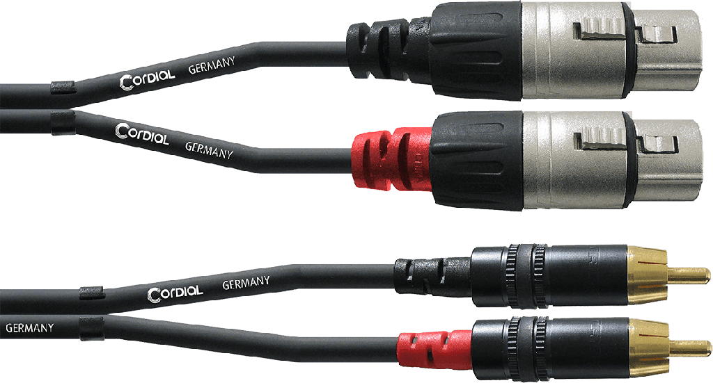 CABLE CORDIAL 2 RCA MALES/ 2 XLR FEMELLES 1.5M