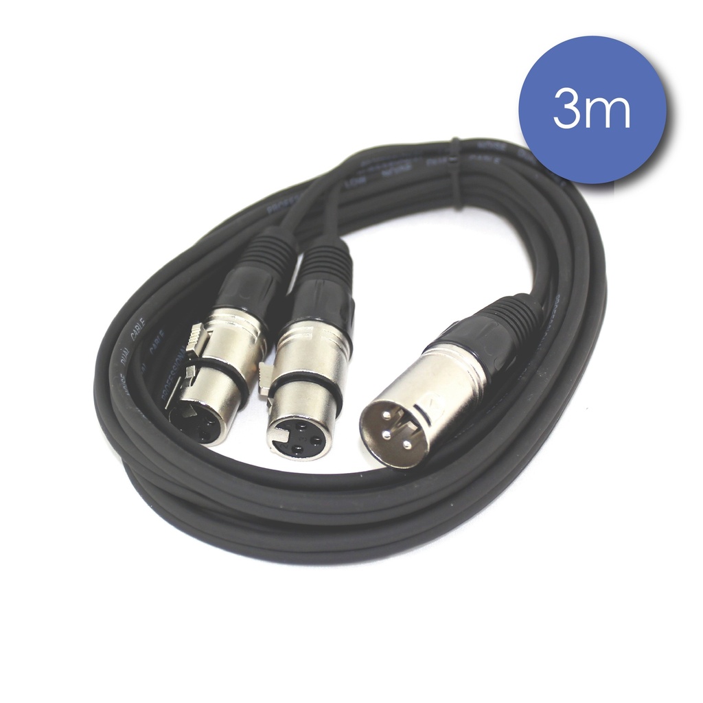 POWER CABLE 2 XLR 3 PIN Femelle/1 XLR 3 PIN Mâle 3M
