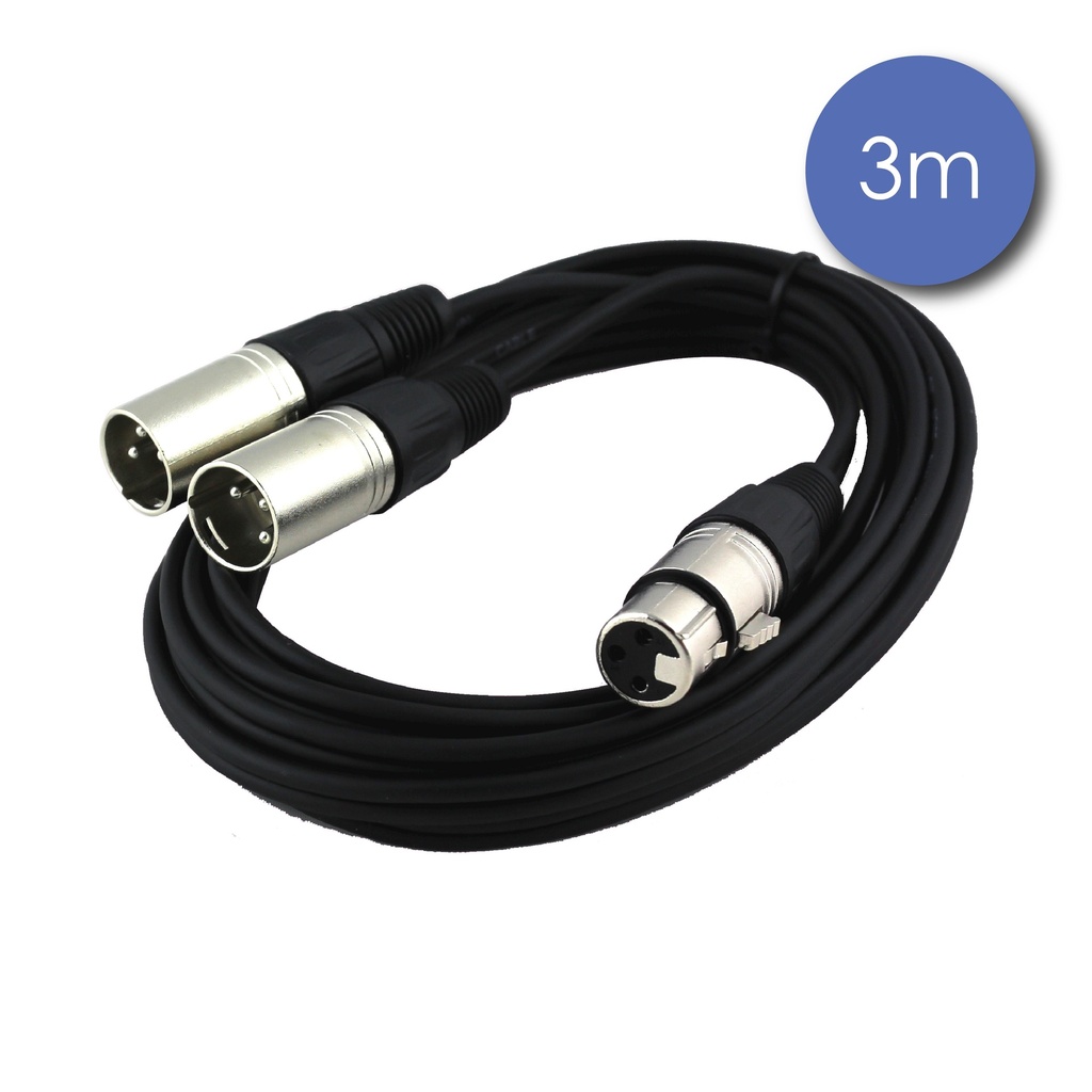 POWER CABLE 2 XLR 3 PIN Femelle/ 1 XLR 3 PIN Mâle 3M