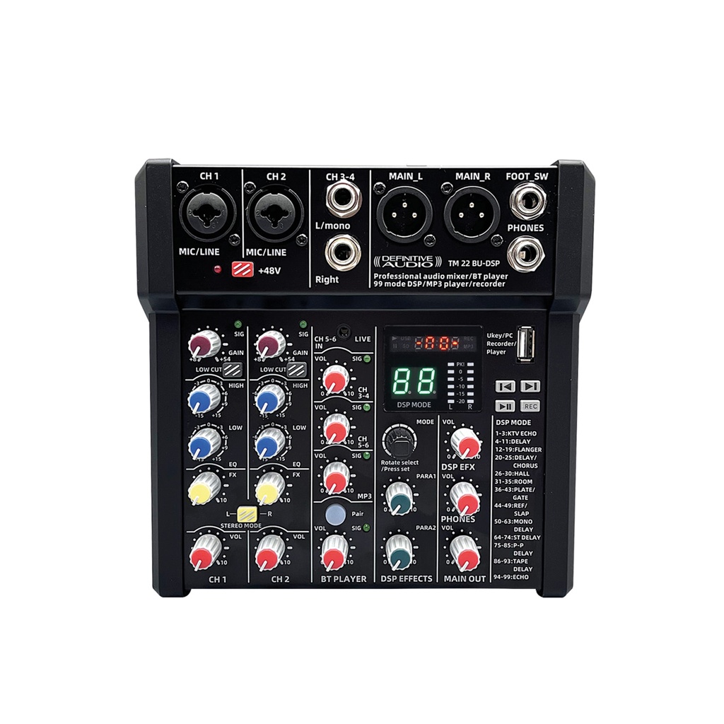 MIXER DEFINITIVE AUDIO TM22 BU DSP