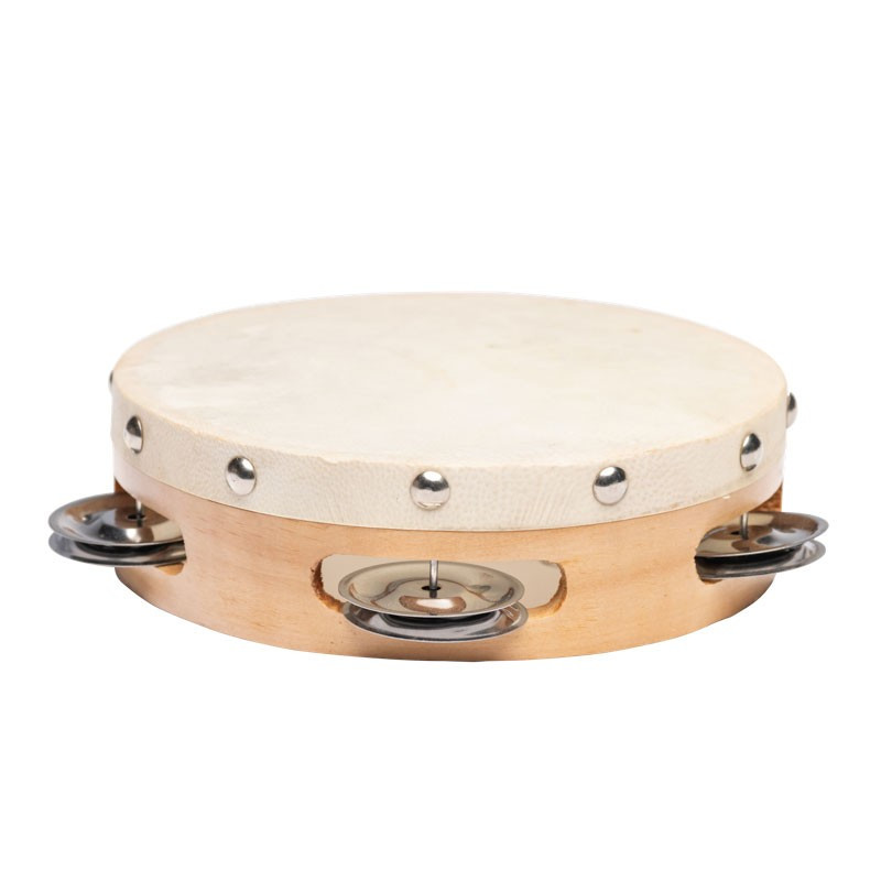 FUZEAU TAMBOURIN PEAU NATURELLE + CYMBALETTES