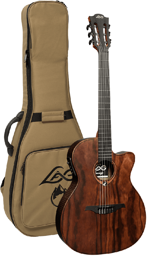 GUITARE LAG FOLK NYLON AUDITORIUM SLIM ELECTRO ACOUSTIQUE