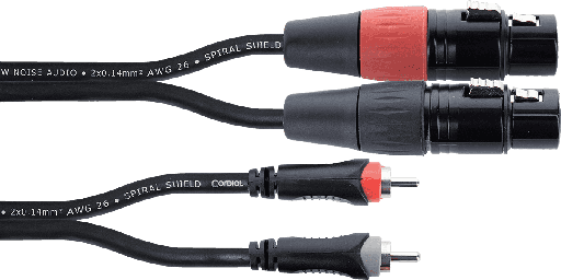 [EU3FC]  CABLE CORDIAL 2 RCA MALES/ 2 XLR FEMELLES 3M