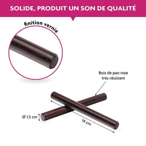 [70789] CLAVES PAO ROSE ( la paire)  FUZEAU