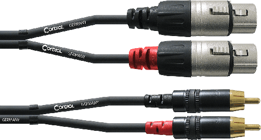 [CFU1.5FC]  CABLE CORDIAL 2 RCA MALES/ 2 XLR FEMELLES 1.5M