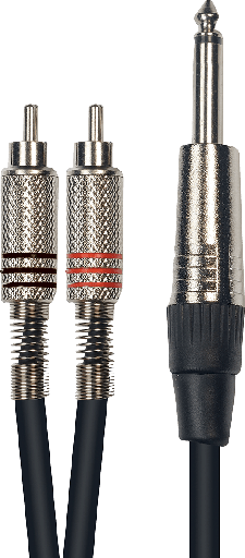 [K02-3] YELLOW CABLE 2 RCA mâle/jack mono mâle 3m