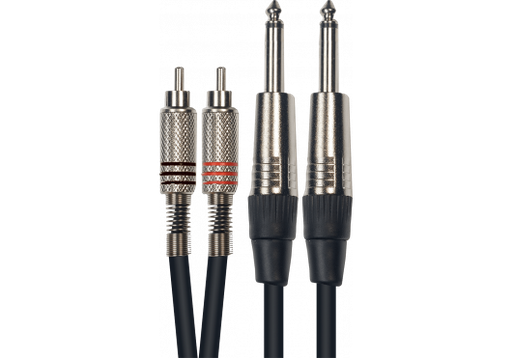 [K03-3] YELLOW CABLE 2 RCA mâle/2 jack mono mâle 3m