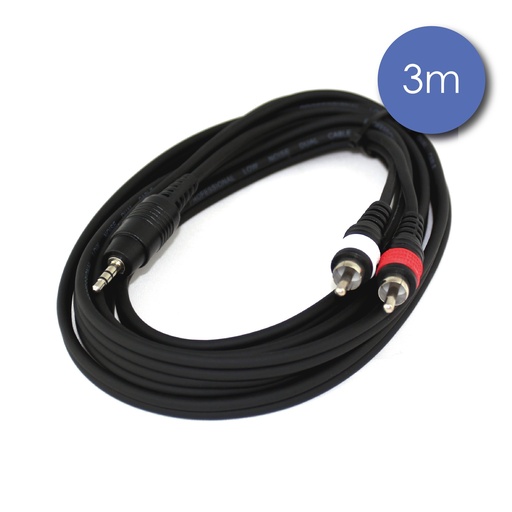 [CAB 2063-3]  POWER CABLE MINI JACK STEREO/2 RCA