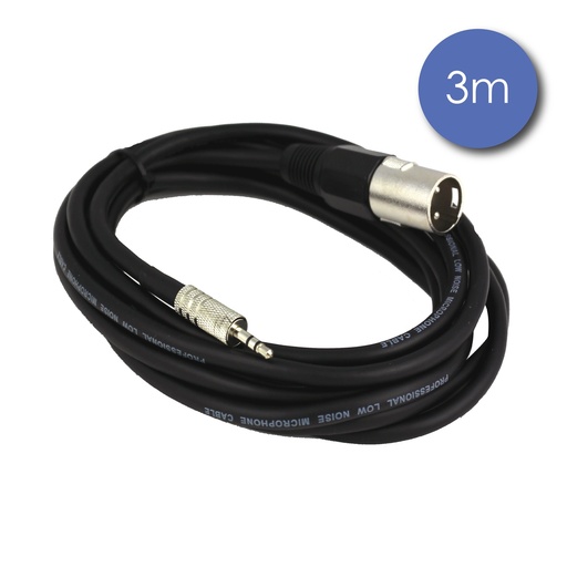 POWER CABLE XLR 3 PIN Mâle/MINI JACK STEREO Mâle