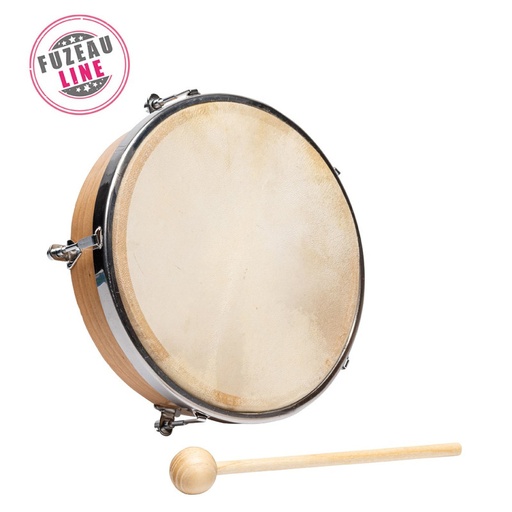 [571] TAMBOURIN FUZEAU 20 CM PEAU NATURELLE