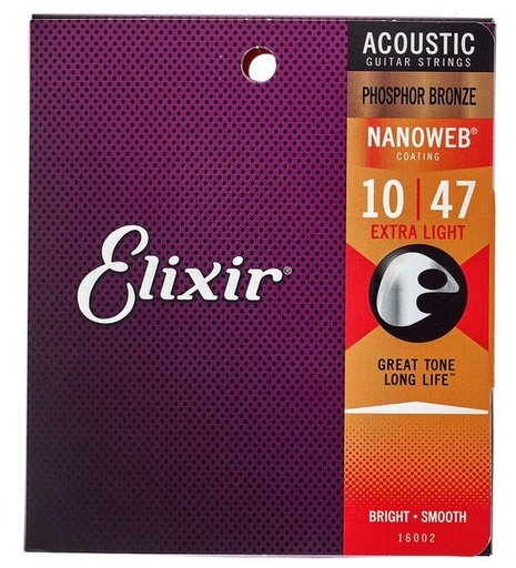 CORDES ACOUSTIQUE ELIXIR NANOWEB PHOSPORE BRONZE